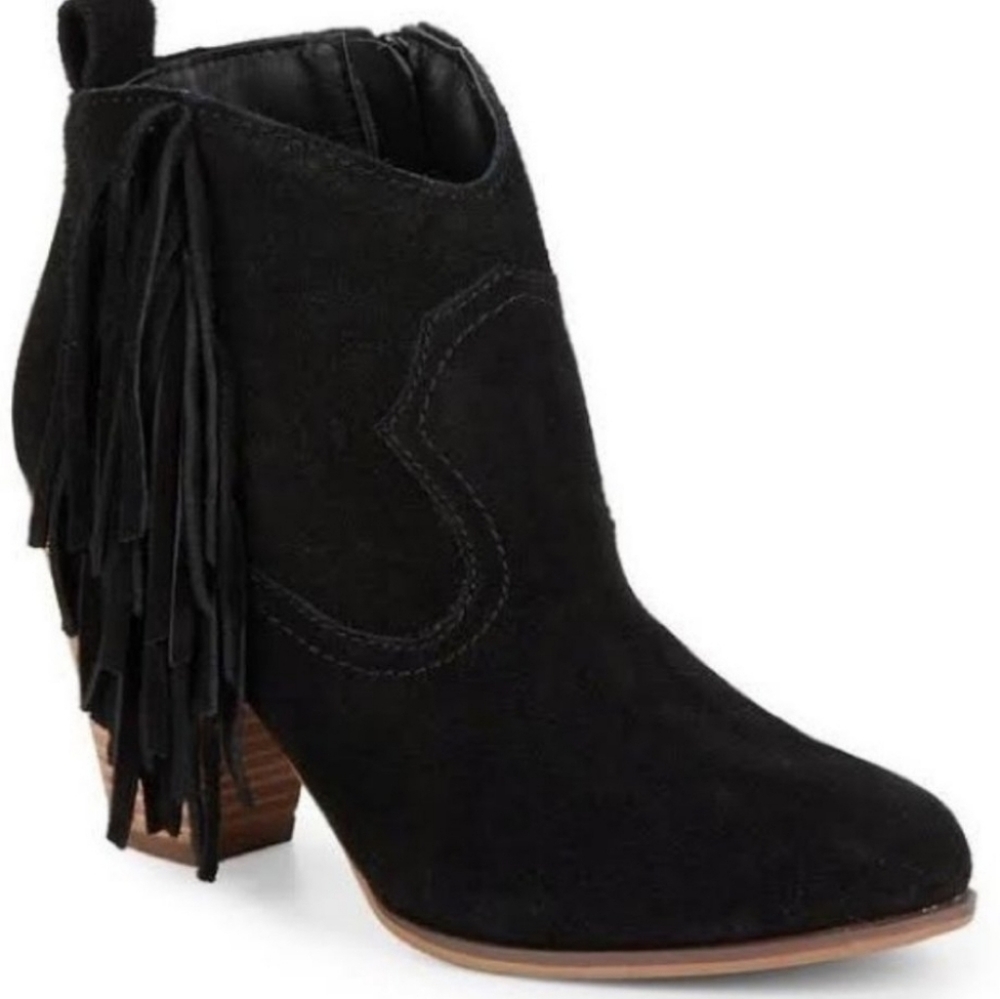 Steve Madden Suede Ohio Fringe Booties - 8.5